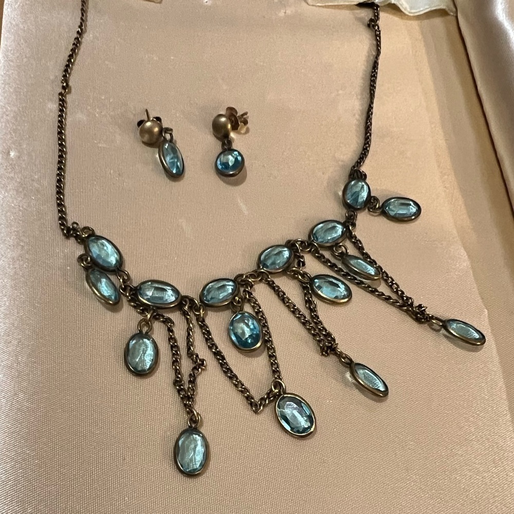 MATCHING Blue Necklace and Earrings